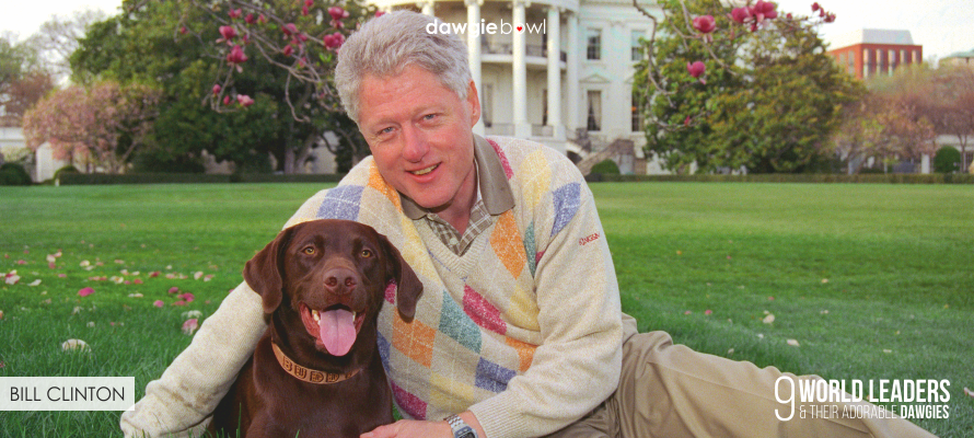Bill Clinton with Buddy dog - World Leader and their dogs