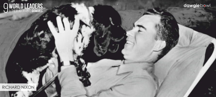 Richard Nixon with Checkers dog - World Leaders with their Dogs